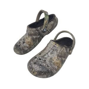Crocs Classic Lined Realtree Edge Camo Clog Chocolate Unisex Men's 8 Women's 10